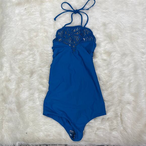 Mikoh Avalon Macrame High Neck Halter One Piece Swimsuit Size XS NWT - Picture 13 of 14